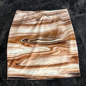 Shein Bodycon Skirt - Brown Marble Print